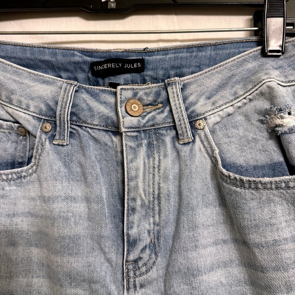 Sincerely Jules Straight Leg Jeans‎ Womens 5/27 Light Wash Distressed SJ22706AG2 - Picture 4 of 7